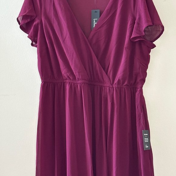 Lulus Marigold Burgundy Wrap Maxi Dress - NWT - Picture 4 of 4